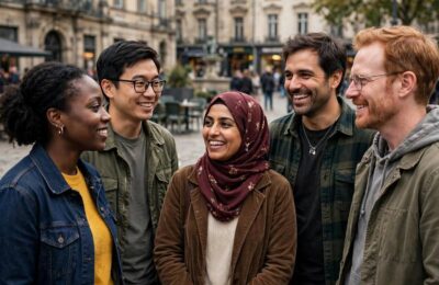 Diverse group of people representing communities affected by racial bias in AI