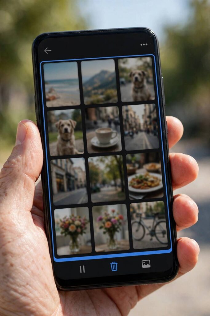 Recently deleted folder highlighted in a phone gallery app