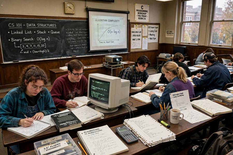 1990s university students studying during the second AI winter era