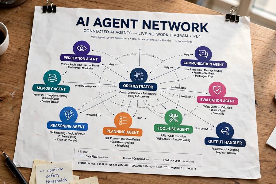 Network of connected agents in multi-agent system