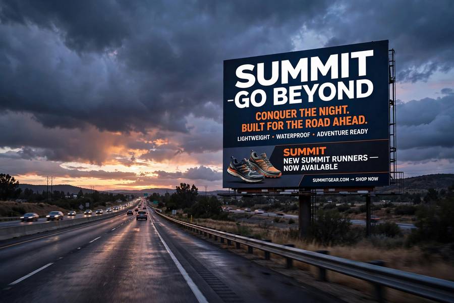 A billboard advertisement displaying a memorable slogan