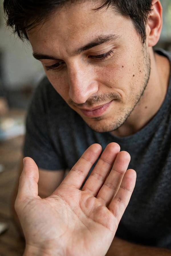 Close-up of a fixed AI-generated hand repaired with inpainting
