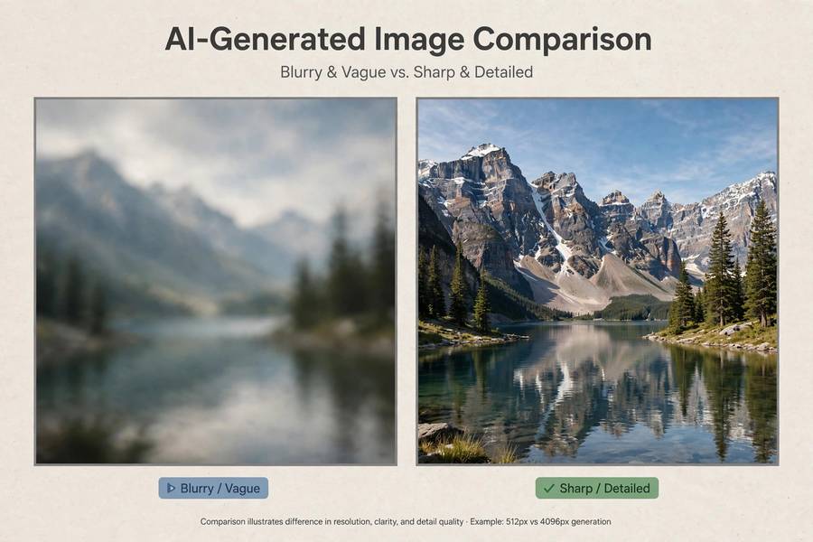 Side-by-side comparison showing how prompt quality changes Stable Diffusion output