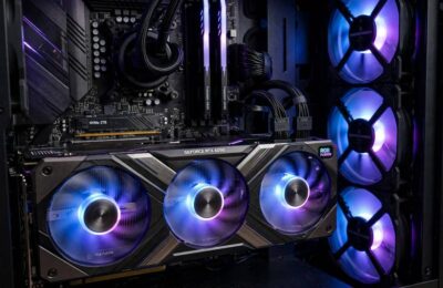 A dedicated GPU installed in a PC, the most important component for Stable Diffusion system requirements