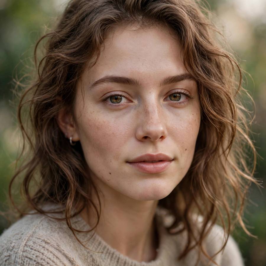 A detailed AI portrait showing the smooth high-quality style of diffusion models