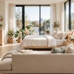 Studio Apartment Layout Ideas for Every Square Foot Studio apartment with sofa dividing sleeping area from living zone
