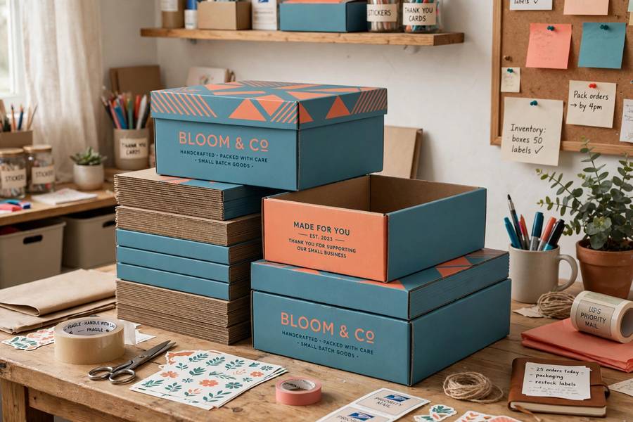 Stack of custom branded boxes, the canvas for subscription box packaging ideas
