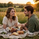 Summer Bucket List Date Ideas for Couples Who Want More Than Dinner Couple having a picnic at sunset in a meadow on a summer date