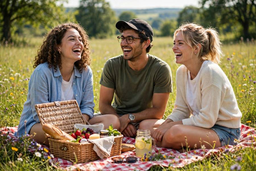 Friends enjoying a picnic, one of the best summer bucket list ideas