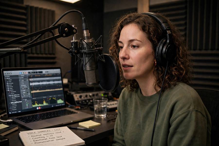 Recording voice samples to create a personal voice clone ethically