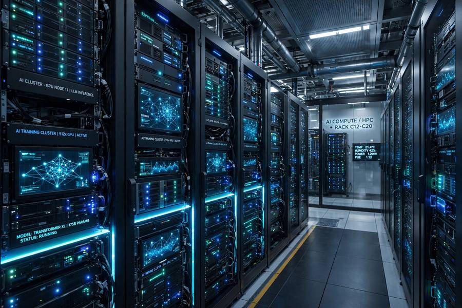 Modern data center powering today's artificial intelligence