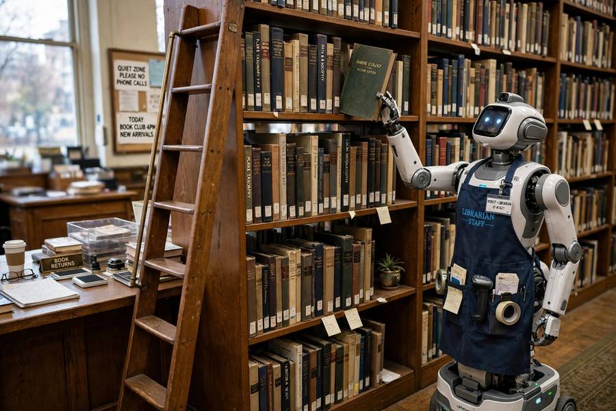 LLM using a retrieval tool like a librarian fetching information from a library