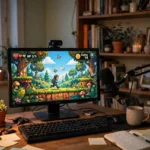 How to Stream on Twitch: The Complete Beginner's Guide Home streaming setup with monitor, webcam, and microphone — how to stream on Twitch