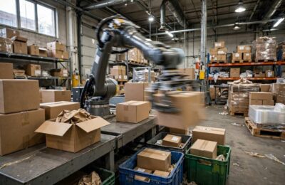 A warehouse robot, an example of an embodied AI agent