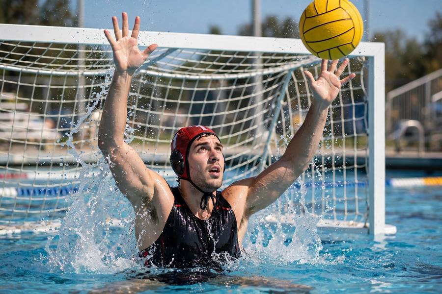 Goalie defending under water polo rules