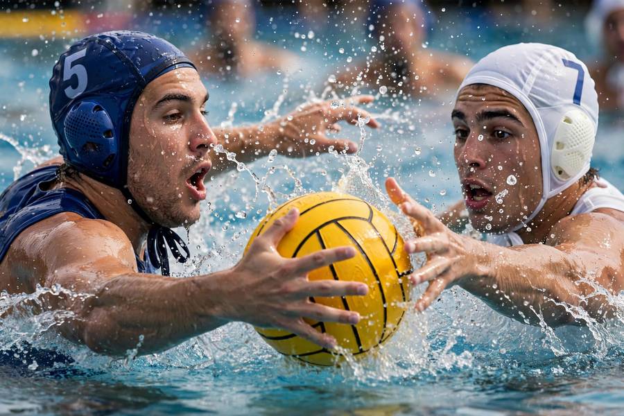 Physical contest for the ball under water polo rules