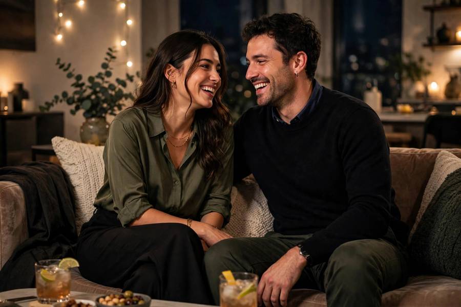 Couple at after-party in second outfits