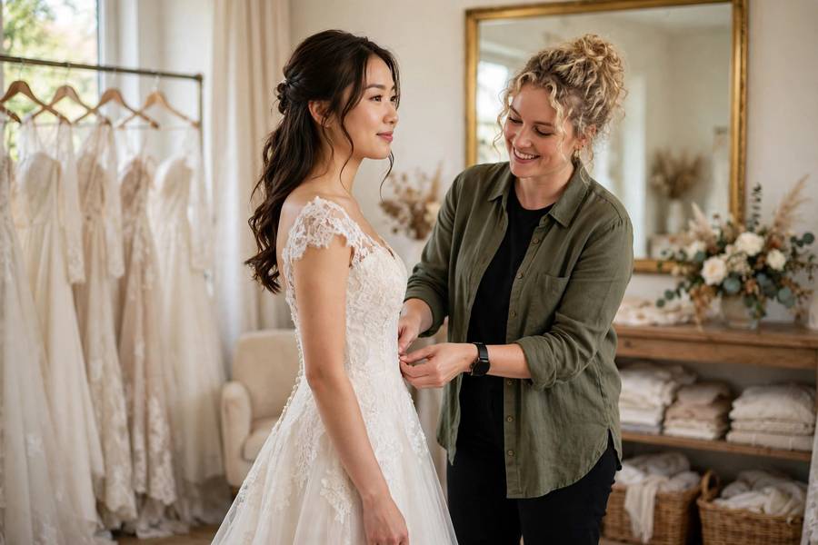 Wedding dress appointment with consultant