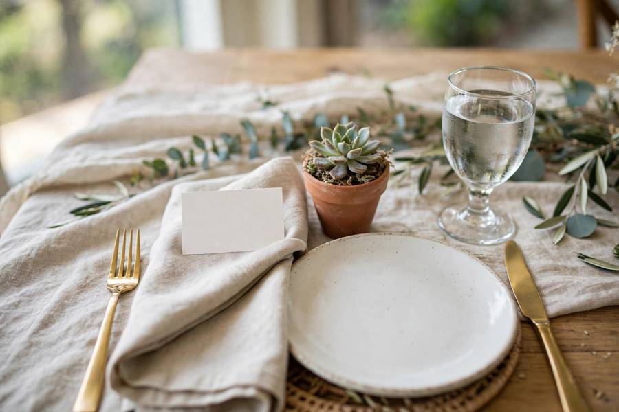 Potted succulents doubling as place cards — practical wedding favor ideas that double as decor