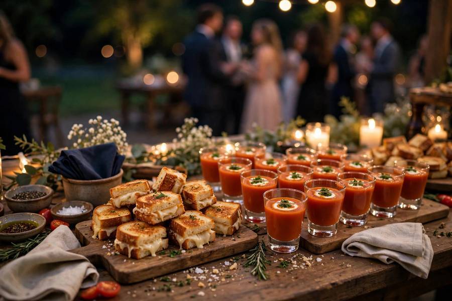 A late-night snack station — experiential wedding favor ideas guests remember more than trinkets