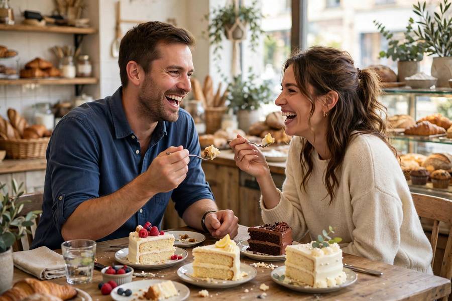 Cake tasting — a fun milestone on the wedding planning checklist around 6-8 months out