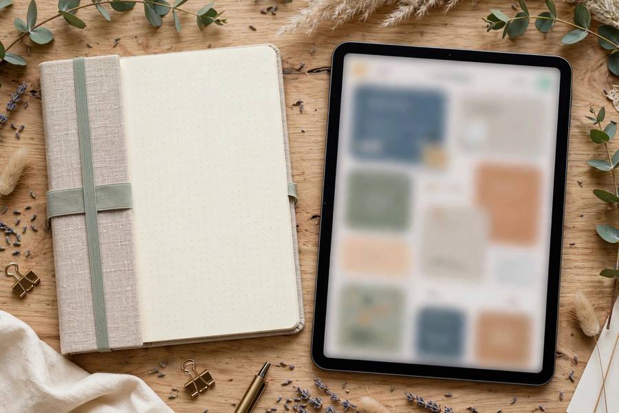 Digital wedding checklist on tablet