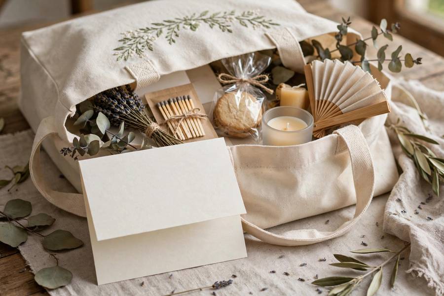 Personalized welcome bag with note