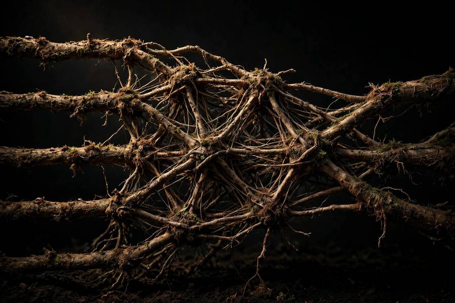 Tangled roots symbolizing what causes AI bias at its source