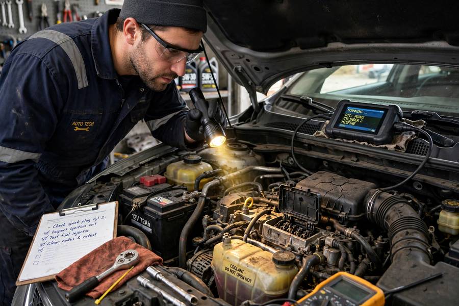 Engine inspection to diagnose what does the check engine light mean