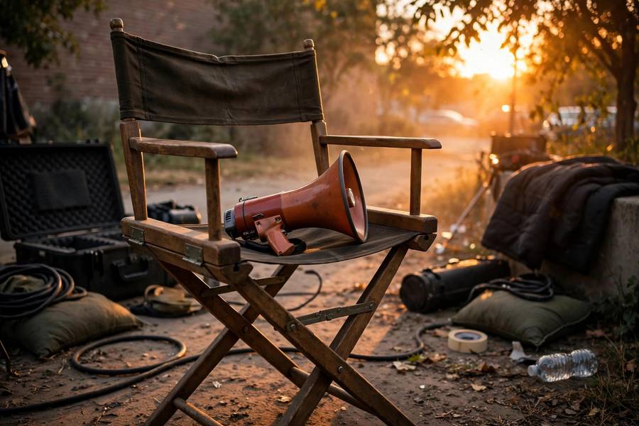 Director's setup on a biographical film showing what is a biopic filmmaking