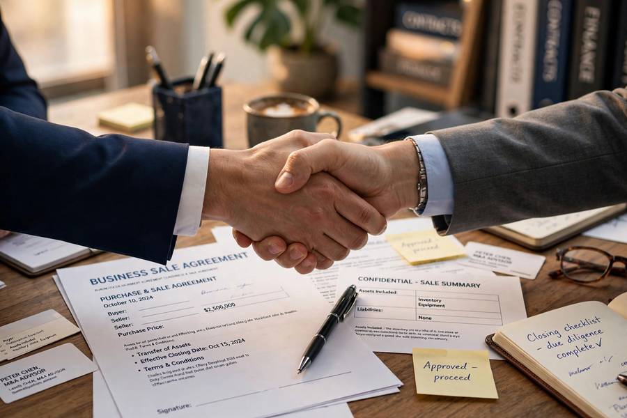 Closing a business sale with a handshake