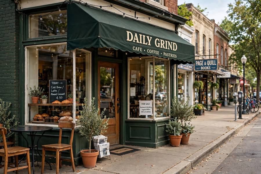 A local cafe business listed for sale