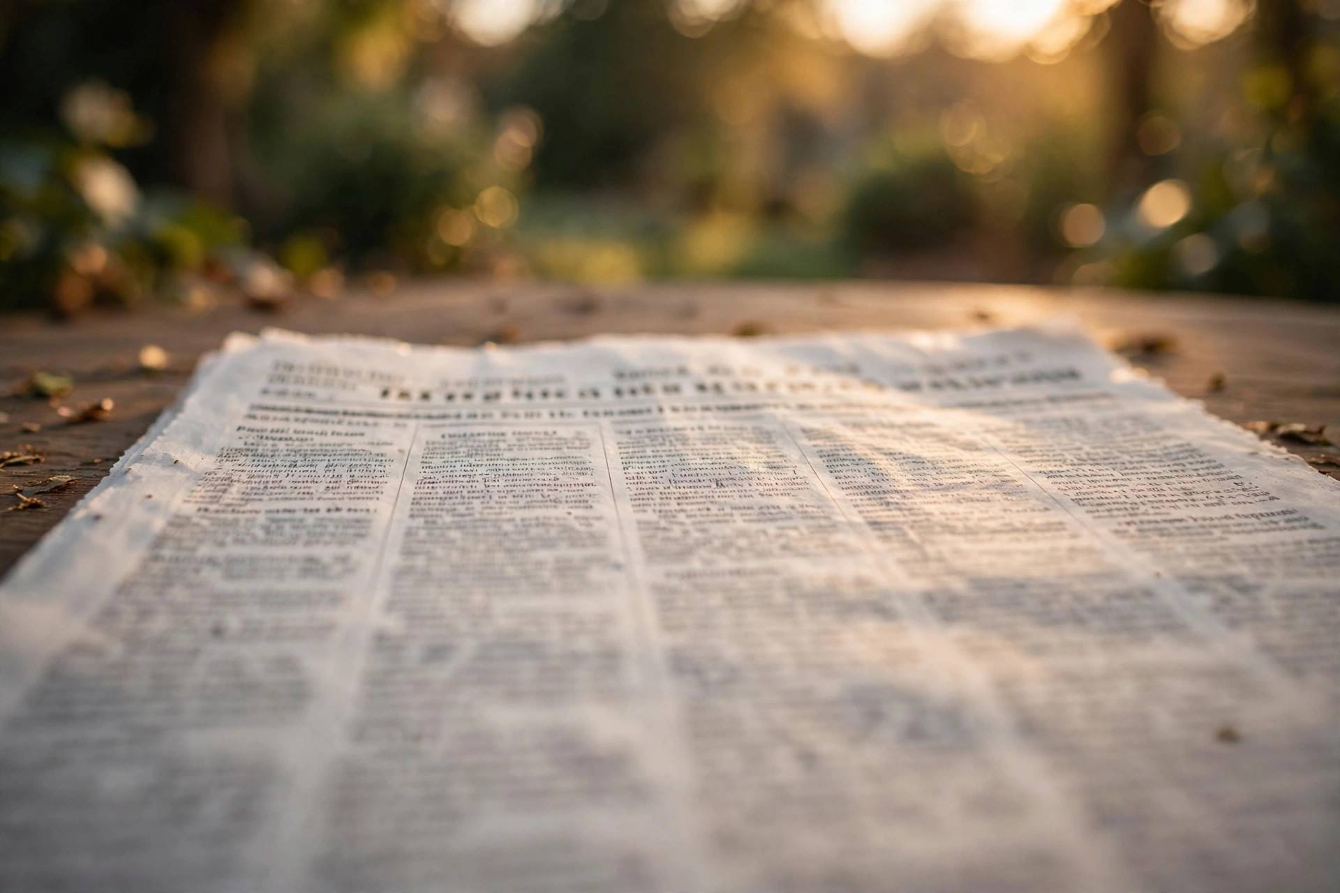 Close-up of a printed newspaper article showing the byline and dateline at the top of the story