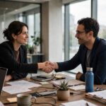 What Is a Joint Venture? Partnerships Between Companies Explained Business partners shaking hands illustrating what is a joint venture agreement
