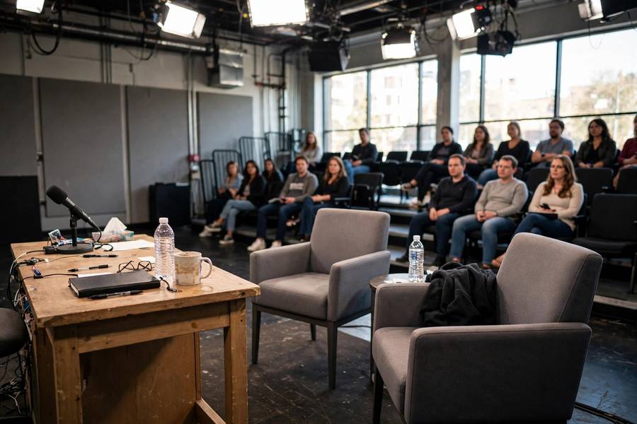 Talk show appearance illustrating what is a press tour television stops