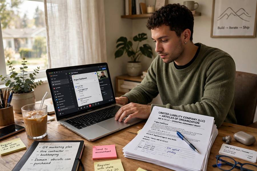Home-based founder learning what is a registered agent for LLC