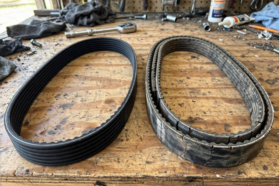 New vs worn serpentine belt comparison from the what is a serpentine belt guide