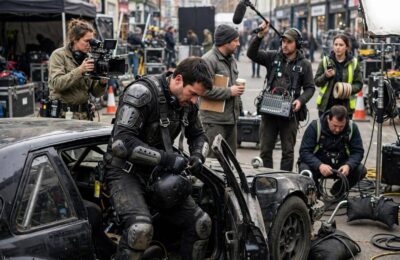 Stunt performer preparing for an action scene showing what is a stunt double at work