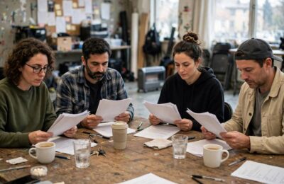 Cast table read session showing what is a table read in acting practice