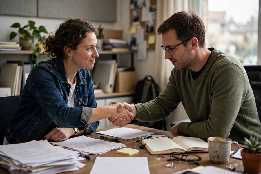 An agreement being signed on responsible AI use