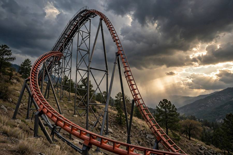 What is the AI hype cycle — a rollercoaster illustrating the boom-and-bust pattern