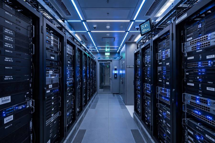 A data center where large AI models run