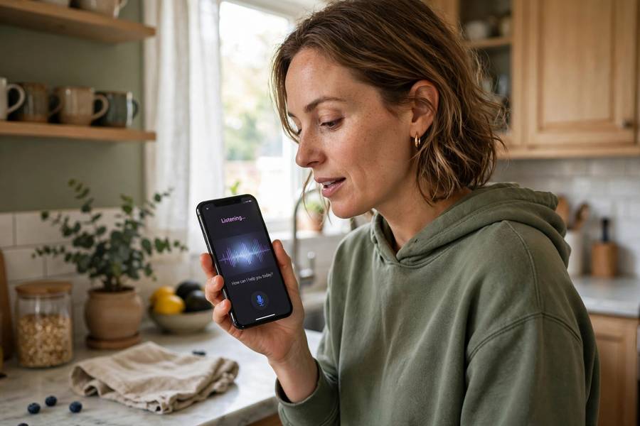 Using an AI model through a voice assistant at home