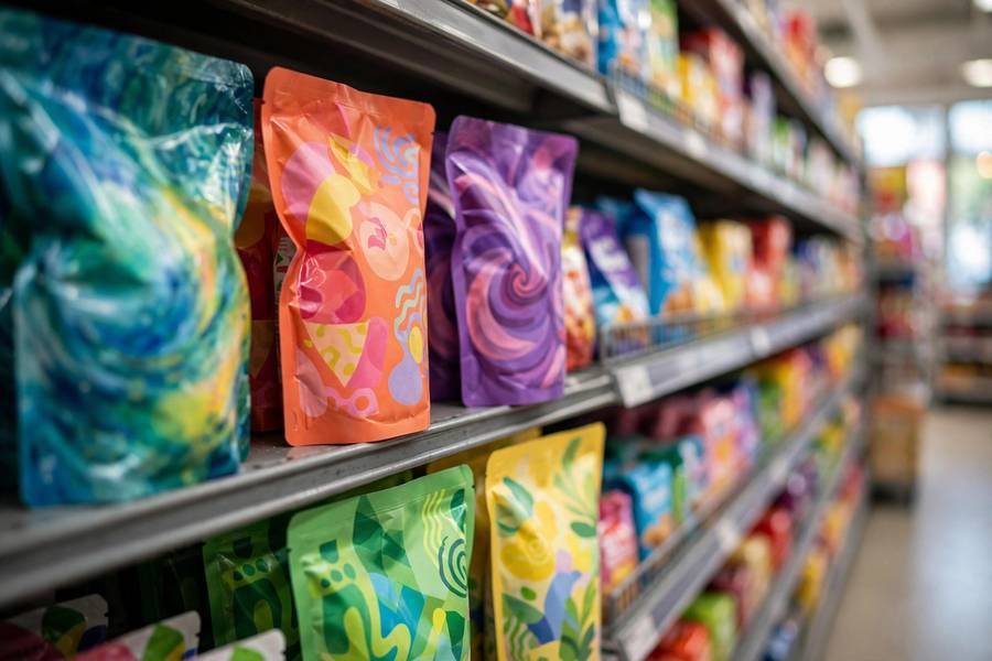 Consumer product packaging demonstrating what is B2C marketing on shelves