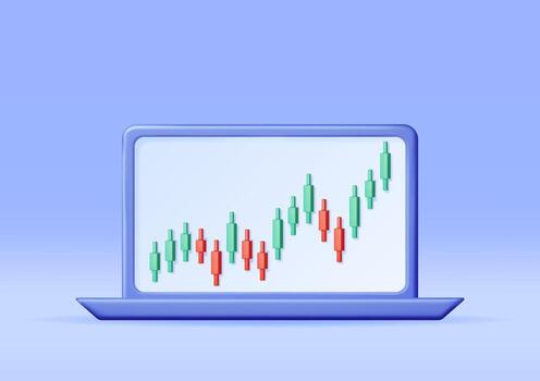 Investment growth chart displayed on a computer monitor