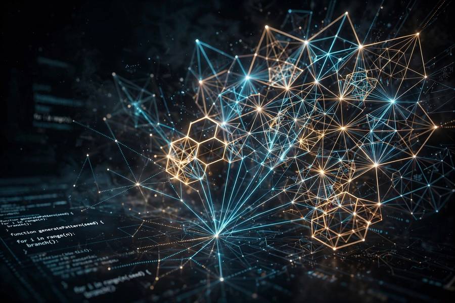 Abstract visualization of algorithmic pattern generation, a core concept in computational design