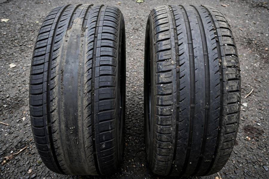 Uneven tire wear caused by wrong inflation versus what is correct tire pressure PSI
