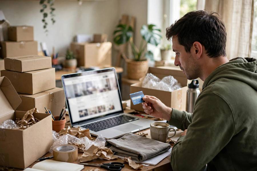Customer completing a purchase showing what is ecommerce in everyday life