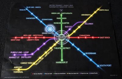 Subway map metaphor for LangGraph: agent workflows as nodes and edges in a graph