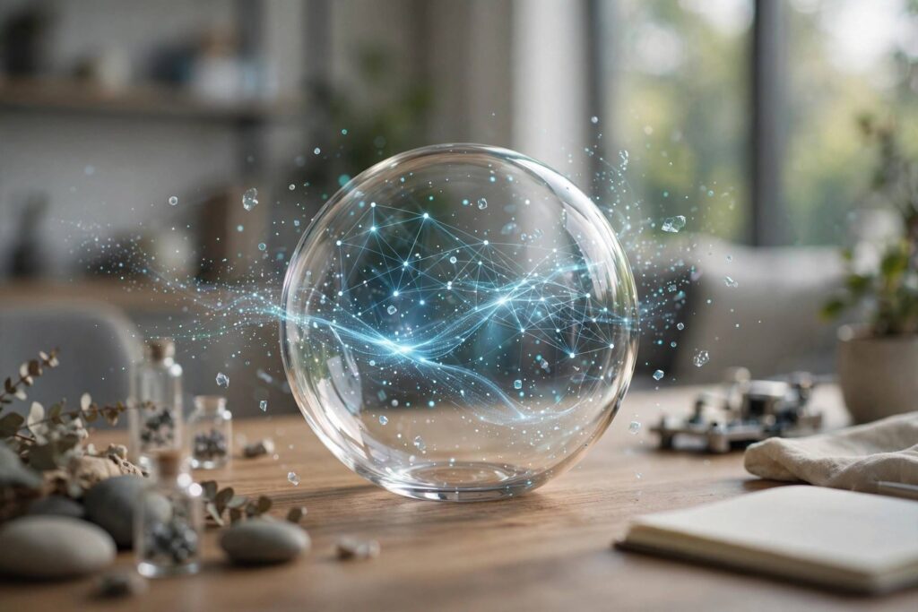 Conceptual illustration of artificial intelligence and data